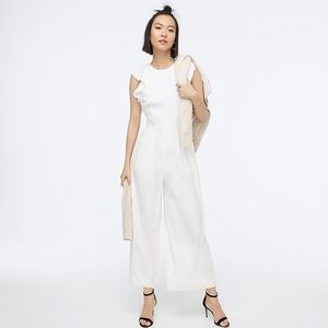 J. Crew Sleeveless Ruffle Jumpsuit in 365 Crepe